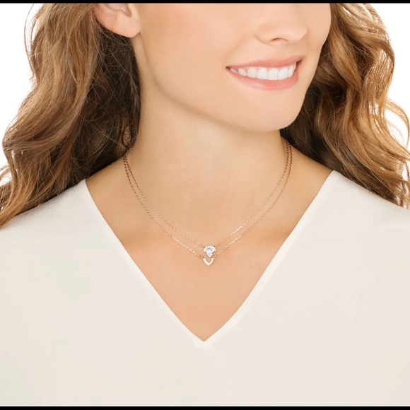 Swarovski Layered Necklace with Rose gold plating - Picture 1 of 3